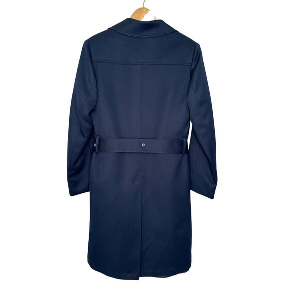 Vintage Anderson-Little Navy Wool Belted Overcoat removable fleece liner XS - Picture 4 of 14